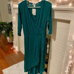 H&M High-Low Midi Faux Wrap Dress
